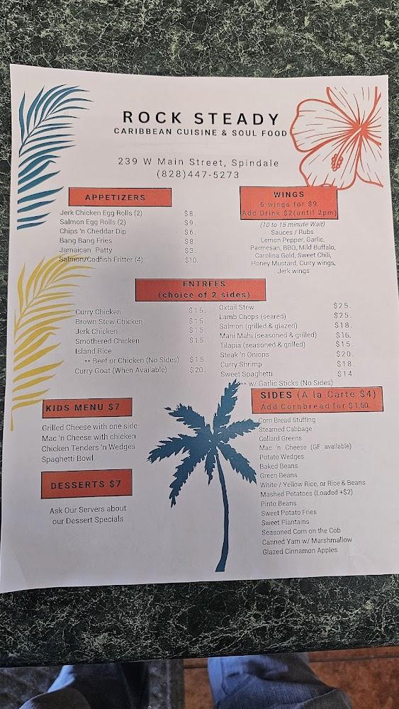Rock Steady Spindale Menu image 1