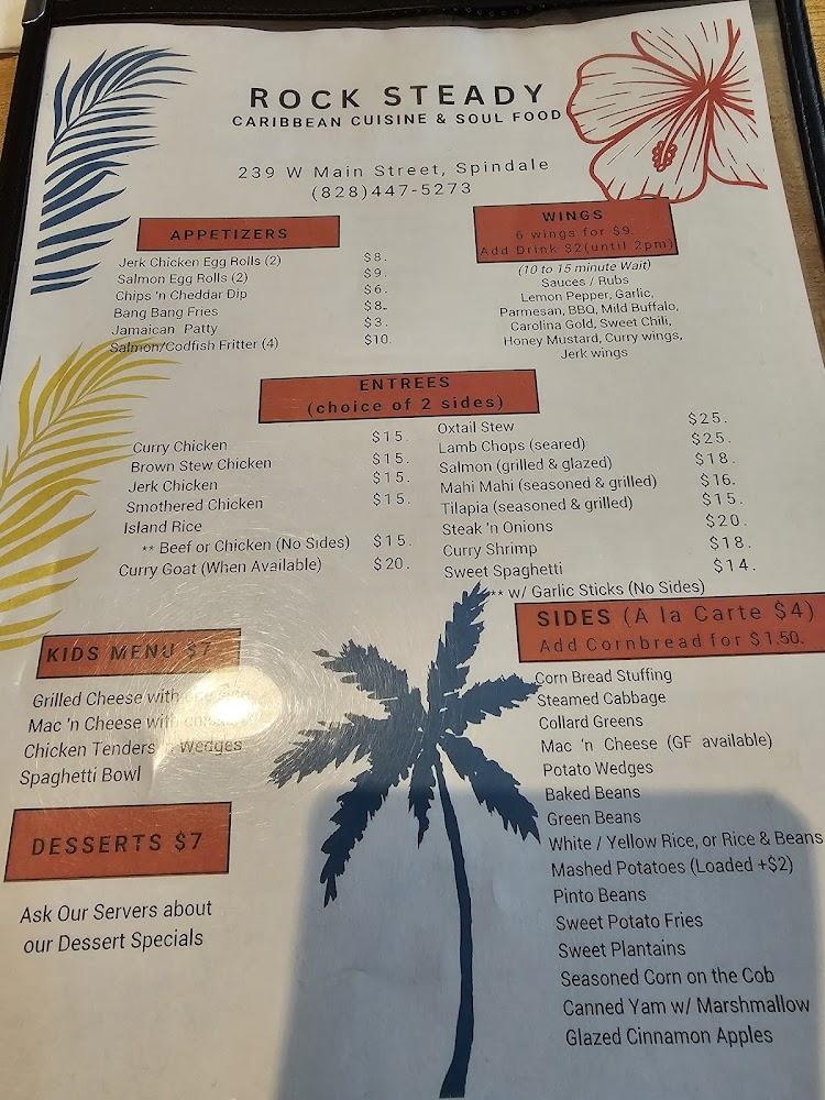 Rock Steady Spindale Menu image 2